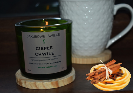JAKUBOWE ŚWIECE Ciepłe Chwile Zapachowa Świeca Sojowa z Naturalnymi Olejkami 180g