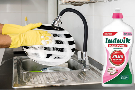 Ludwik MAXX POWER Płyn do Mycia Naczyń Silna Formuła na Tłuszcz Granat 725g