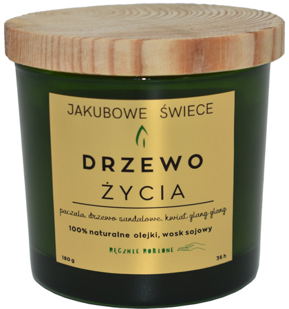 JAKUBOWE ŚWIECE - DRZEWO ŻYCIA  Świeca Sojowa Zapachowa z Naturalnymi Olejkami 180g