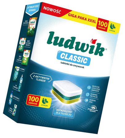 Tabletki do zmywarki LUDWIK Classic Lemon Cytrynowe Oxy Power 100 szt
