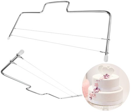 Krajalnica Nóż Strunowy do Krojenia Tortu - Dwa Regulowane Ostrza 10 x 29cm