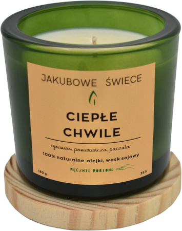 JAKUBOWE ŚWIECE Ciepłe Chwile Zapachowa Świeca Sojowa z Naturalnymi Olejkami 180g