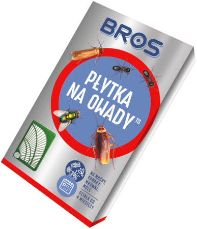 BROS Płytka Pułapka na Owady Latające i Biegające Odstraszacz Insektów do 4 mcy x5