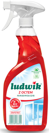 LUDWIK Płyn do Mycia Szyb i Glazury z Octem Grapefruit BIO 600ml x5