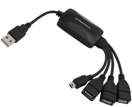 ESPERANZA USB 2.0 HUB 3 PORTY USB + 1 PORT MINI USB