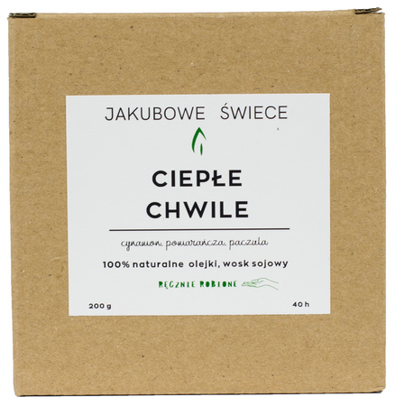 JAKUBOWE ŚWIECE Ciepłe Chwile Zapachowa Świeca Sojowa z Naturalnymi Olejkami 200g