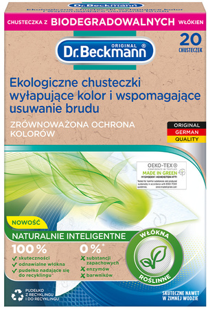 Dr. Beckmann Ekologiczne chusteczki wyłapujące kolor i wspomagające usuwanie brudu 20 sztuk