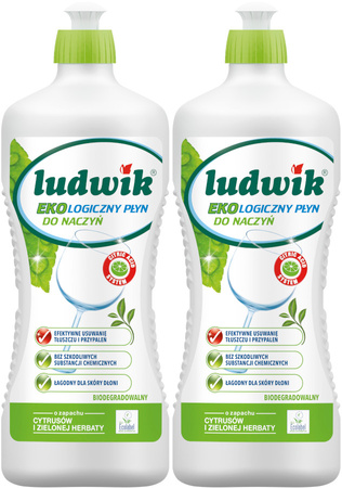 LUDWIK Ekologiczny Płyn do Mycia Naczyń Biodegradowalny 900ml x2