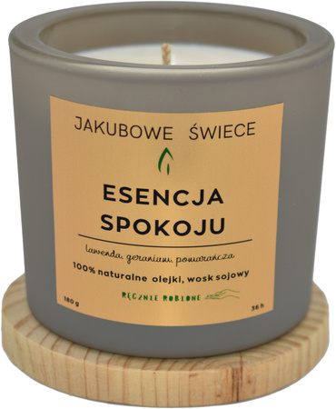 JAKUBOWE ŚWIECE Esencja Spokoju Zapachowa Świeca Sojowa z Naturalnymi Olejkami 180g