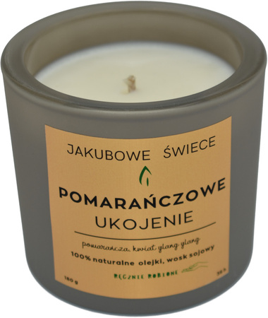 JAKUBOWE ŚWIECE Pomarańczowe Ukojenie Zapachowa Świeca Sojowa Naturalny Olejek 180g