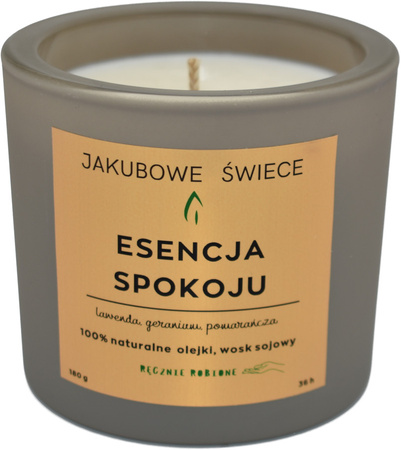 JAKUBOWE ŚWIECE Esencja Spokoju Zapachowa Świeca Sojowa z Naturalnymi Olejkami 180g