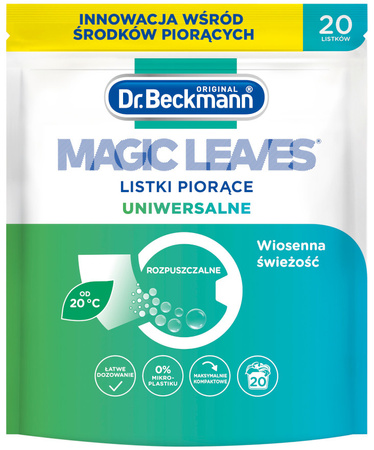 Dr. Beckmann MAGIC LEAVES Chusteczki Listki Piorące do Prania Uniwersalne 40 prań