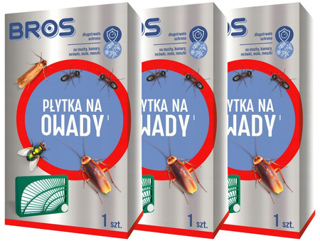 BROS Płytka Pułapka na Owady Latające i Biegające Odstraszacz Insektów x 3