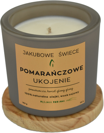 JAKUBOWE ŚWIECE Pomarańczowe Ukojenie Zapachowa Świeca Sojowa Naturalny Olejek 180g