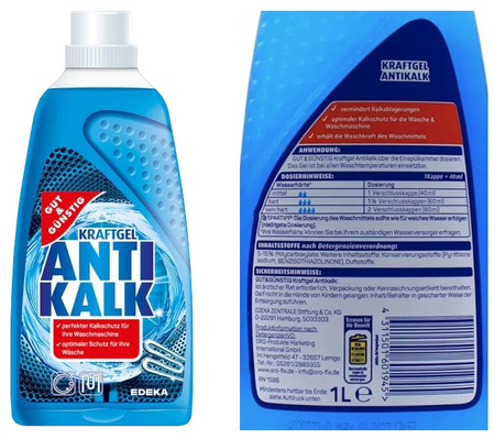 Gut&Gunstig Odkamieniacz do Pralek w Żelu Antikalk Żel na Kamień 1l