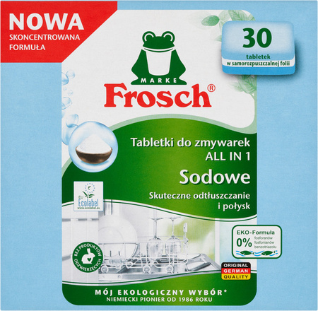 FROSCH Ekologiczne Tabletki do Zmywarki ALLin1 Sodowe Ecolabel Niemieckie 2x30szt