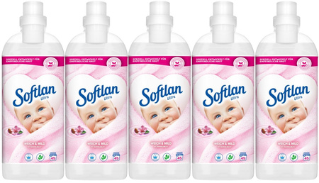 Softlan Ultra Koncentrat Weich&Mild Biały Płyn do Płukania Tkanin 45p DE x5