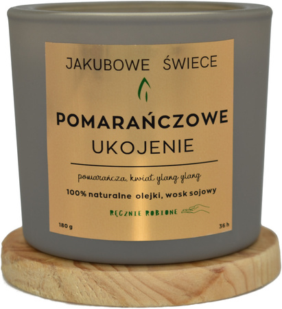 JAKUBOWE ŚWIECE Pomarańczowe Ukojenie Zapachowa Świeca Sojowa Naturalny Olejek 180g