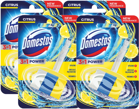 DOMESTOS POWER 3w1 Kostka WC Wymienny Wkład Citrus x4