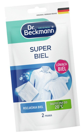 Dr. Beckmann Super Biel Wybielacz Rozjaśniacz do Prania Tkanin 80g 2 prania