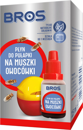 BROS Płyn Uzupełniający do Pułapki na Muszki Owocówki z Naturalny 15ml
