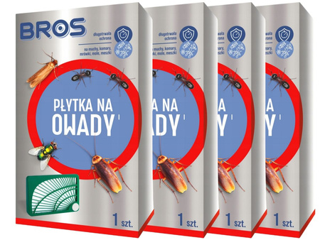 BROS Płytka Pułapka na Owady Latające i Biegające Odstraszacz Insektów x 4