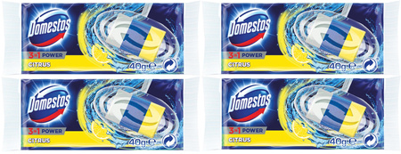 DOMESTOS POWER 3w1 Kostka WC Citrus Zapas Wkład 40g x4