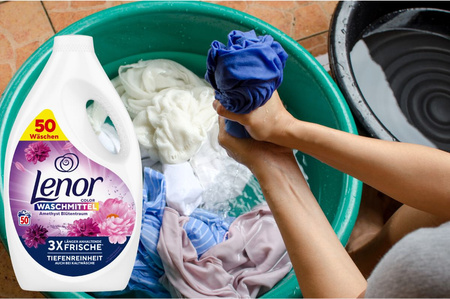 Płyn do Prania Ubrań Tkanin Lenor Kolor 50 prań 2,5L Kwiatowy Pachnący DE