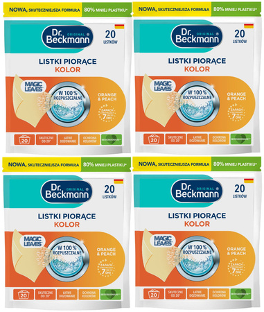 Dr. Beckmann MAGIC LEAVES Chusteczki Listki Piorące do Prania Kolor 80 prań