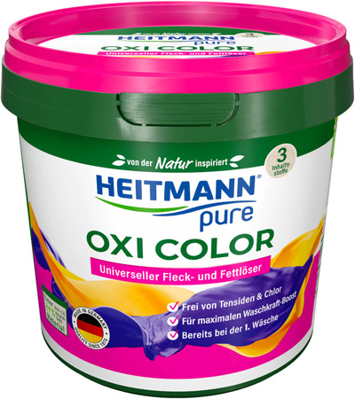 HEITMANN Pure Oxi Kolor Biel Odplamiacz do Prania Ubrań Bielizny 500g