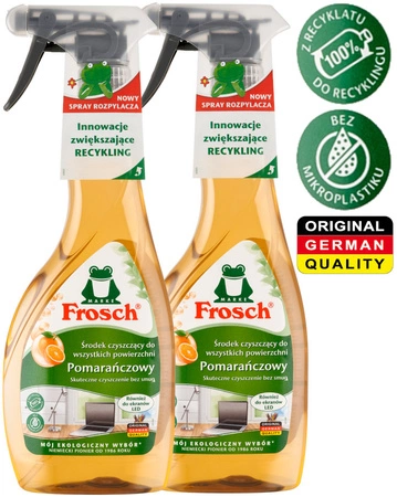 Frosch Płyn do Czyszczenia Mycia Wszystkich Powierzchni Ekranów LED 2x500ml