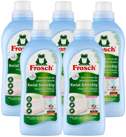 Frosch Ekologiczny Kwiat Bawełny Koncentrat Płyn do Płukania Tkanin 750ml x5