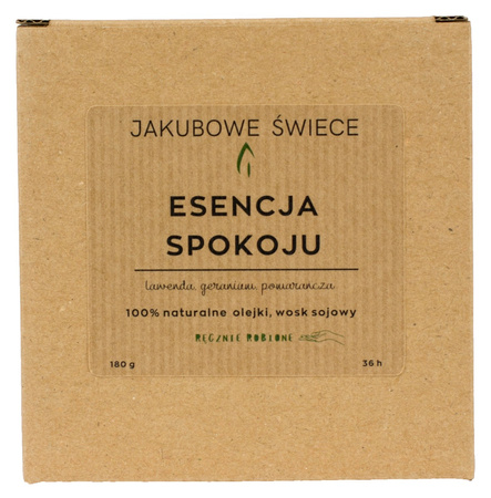 JAKUBOWE ŚWIECE Esencja Spokoju Zapachowa Świeca Sojowa z Naturalnymi Olejkami 180g