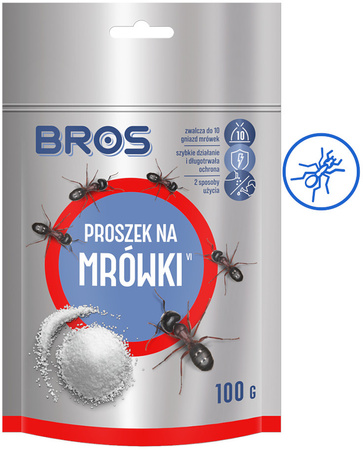 BROS Proszek na Mrówki Uniwersalny Preparat Likwidujący Mrówki Gniazda 100g