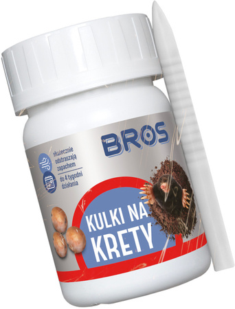 BROS Kulki na Krety – Skuteczne Odstraszanie Kretów Zapachem 90g + Szczypce