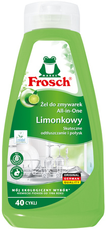 FROSCH Ekologiczny Żel do Zmywarki ALL in 1 Limonka 650ml 40 Zmywań x4