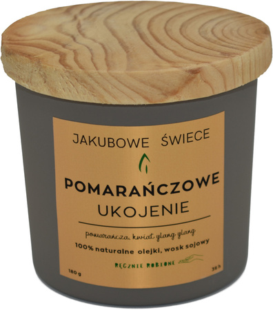 JAKUBOWE ŚWIECE Pomarańczowe Ukojenie Zapachowa Świeca Sojowa Naturalny Olejek 180g