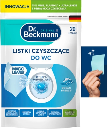 Dr. Beckmann MAGIC LEAVES Listki do Czyszczenia WC - Kamień i Brud BIO x20