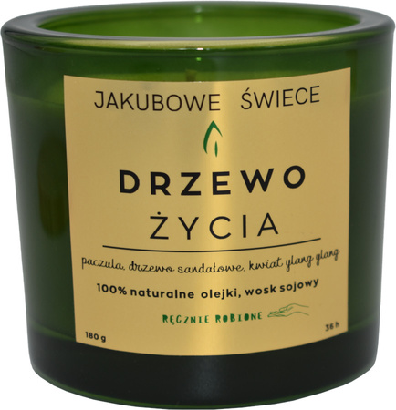 JAKUBOWE ŚWIECE - DRZEWO ŻYCIA  Świeca Sojowa Zapachowa z Naturalnymi Olejkami 180g