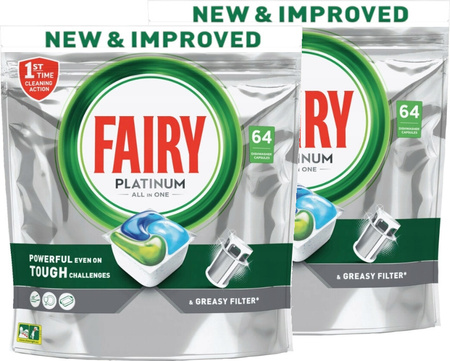 FAIRY PLATINUM All in 1 Kapsułki do Zmywarki 2x64 szt
