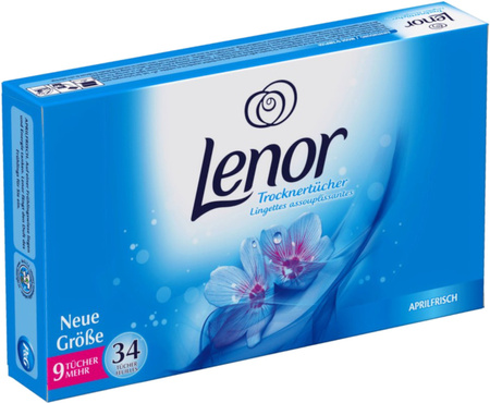 LENOR Chusteczki Zapachowe do Suszarki i Prania DE 4x34szt