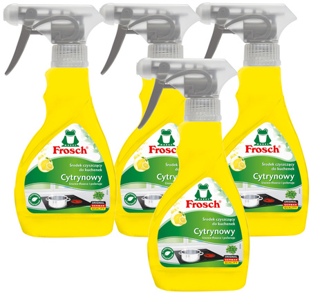 Frosch Ekologiczny Cytrynowy Płyn do Czyszczenia Płyt Ceramicznych i Indukcyjnych 300ml x4