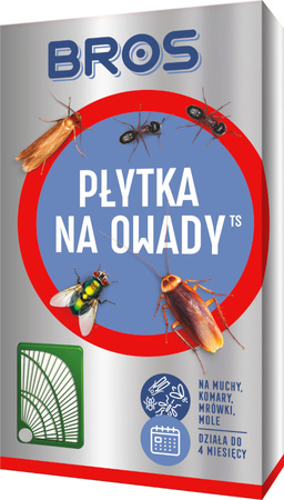 BROS Płytka Pułapka na Owady Latające i Biegające Odstraszacz Insektów do 4 mcy x2