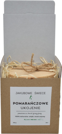 JAKUBOWE ŚWIECE Pomarańczowe Ukojenie Zapachowa Świeca Sojowa Naturalny Olejek 180g