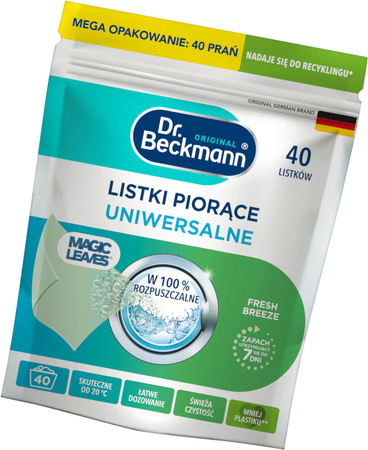 Dr. Beckmann MAGIC LEAVES Chusteczki Listki Piorące do Prania Kolor Uniwersalne 80 prań