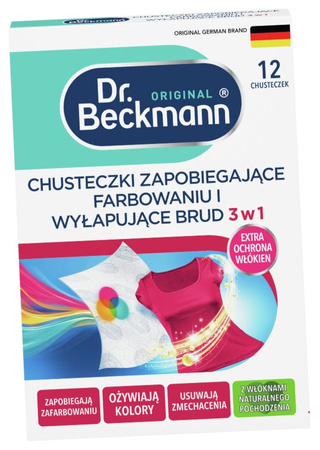 Dr. Beckmann Chusteczki 3w1 do Prania Wyłapujące Kolor Brud x12 sztuk