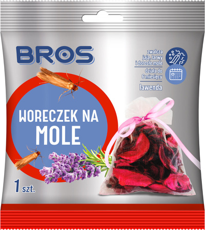 Woreczek na Mole Odzieżowe Lawendowy BROS: Ochrona i Świeżość do Szafy 6mcy