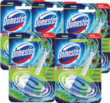 DOMESTOS POWER 3w1 Kostka WC Wymienny Wkład Pine x5