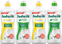 LUDWIK  Płyn do Mycia Naczyń Cytryna Mięta Biodegradowalny 4x 900g