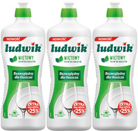 LUDWIK Płyn do Mycia Naczyń Miętowy Biodegradowalny 3x 900g